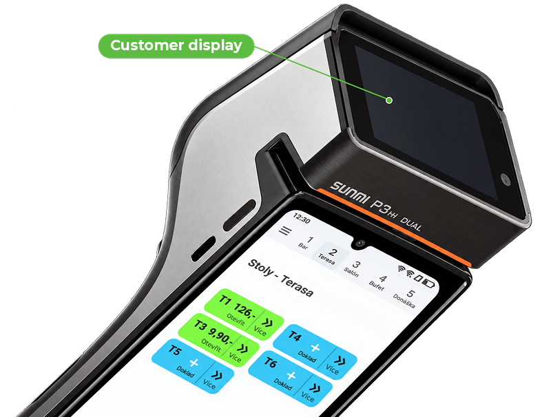 All-in-one P3H DUAL with the customer display on top