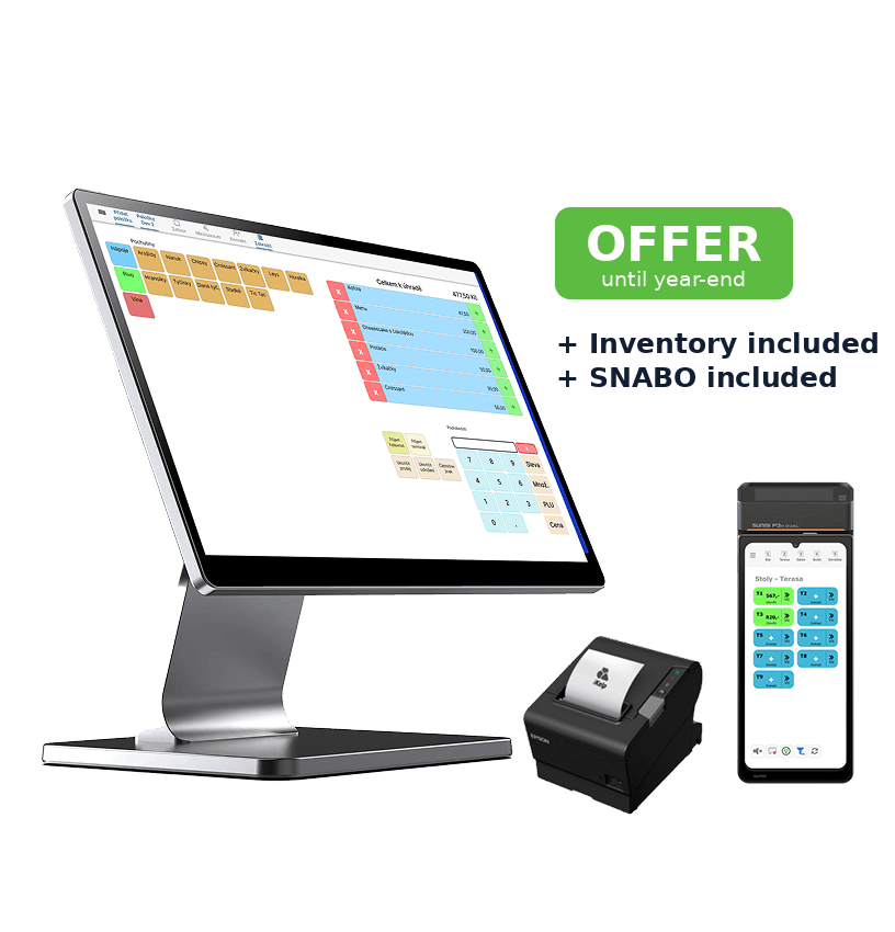 SWAN 15" POS bundle with a receipt printer and POS terminal