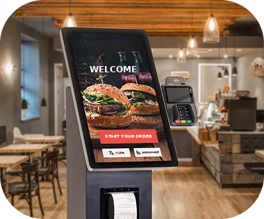 Self-service kiosk for snack bars and restaurants