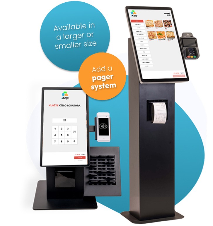 DSOK 01 kiosk, available in a larger or smaller size, add a pager system