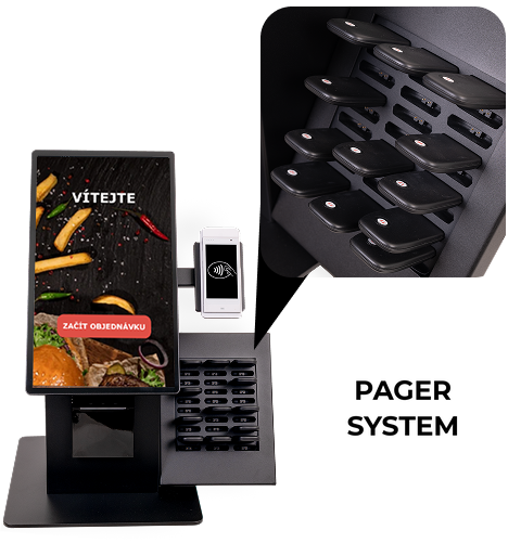 Kiosk with a pager system