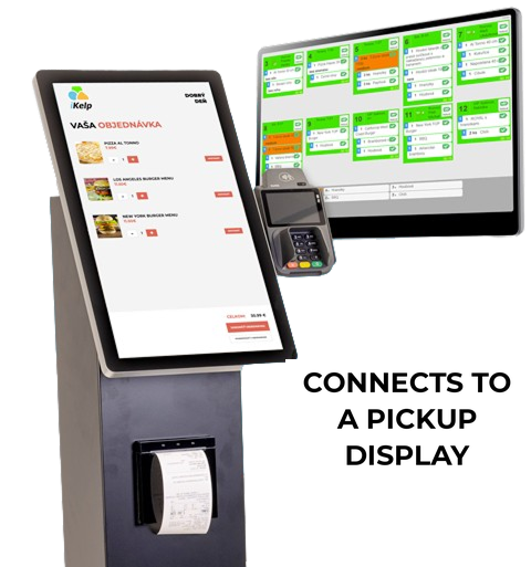 Kiosk connected to a pickup display