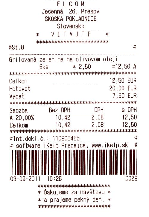 POS Pokladňa - &uacute;čtenka