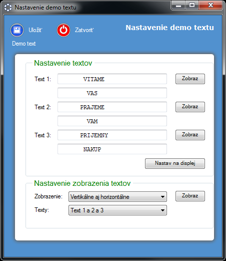 POS Manažér - nastavenie displeju VFD-650 POS Manažér - nastavenie displeju VFD-650