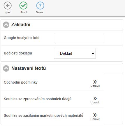 Rozšířená nastavení POS Mobile Rozšířená nastavení POS Mobile