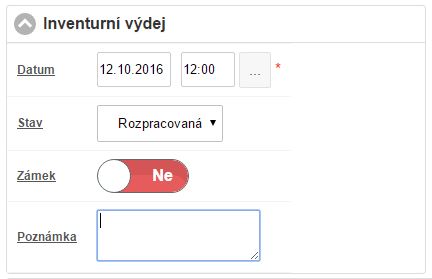 Údaje pro vyplnení na skladovém výdeji Údaje pro vyplnení na skladovém výdeji
