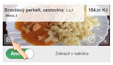 Přidání obrázku k jídlu Přidání obrázku k jídlu