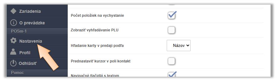 Nastavenie zariadení v menu iKelp POS Mobile Nastavenie zariadení v menu iKelp POS Mobile