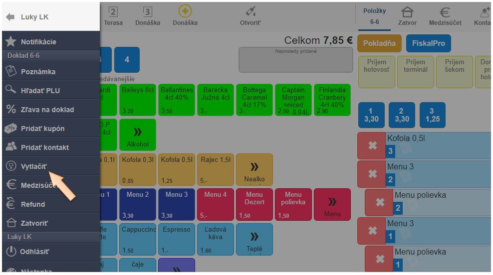 Tlač pribežn&eacute;ho (aktu&aacute;lneho) stavu &uacute;čtu