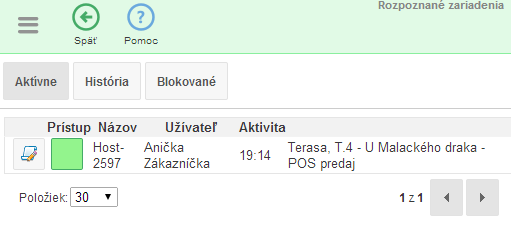 Zoznam zariadení Zoznam zariadení