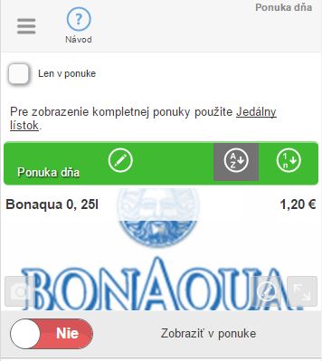 Zobrazenie Ponuky dňa v aplikácii