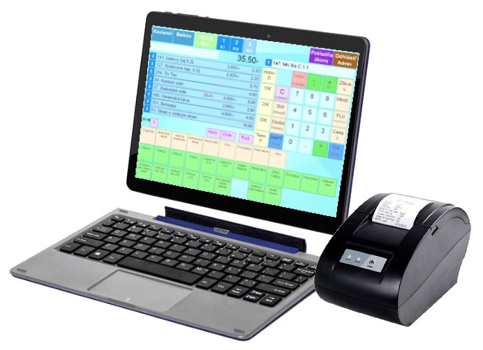 Tablet UMAX VisionBook 9Wi a pokladní tiskárna Xprinter XP58IIN