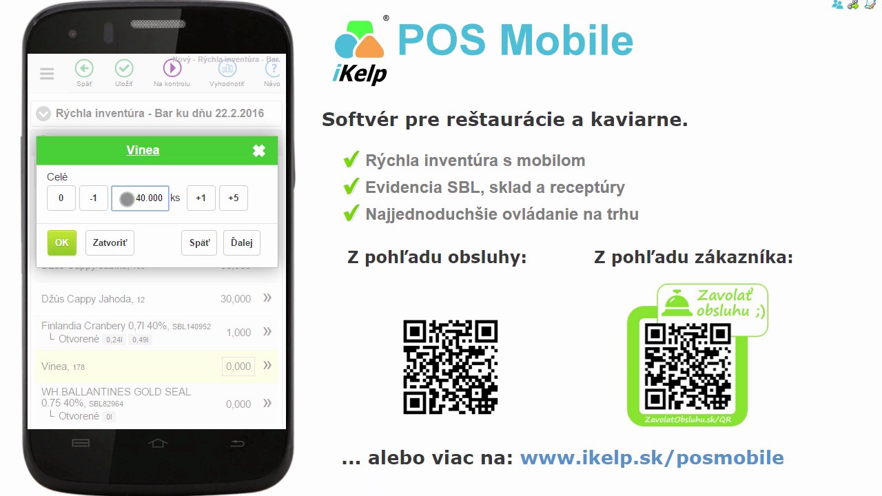 Dial&oacute;g invent&uacute;ry pre Vinea &mdash; zadan&yacute;ch 40 kusov, v zozname viditeľn&eacute; dokončen&eacute; položky